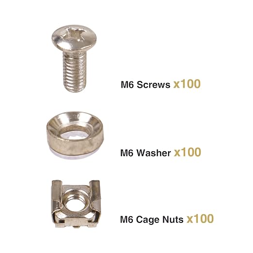 Sound Town M6 Rack Screws and Cage Nuts, 100 Sets, - Image 2