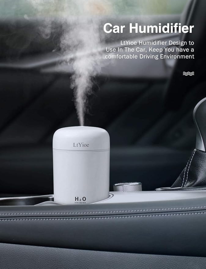 LtYioe Colorful Cool Mini Humidifier, USB Personal Desktop Humidifier - Image 4
