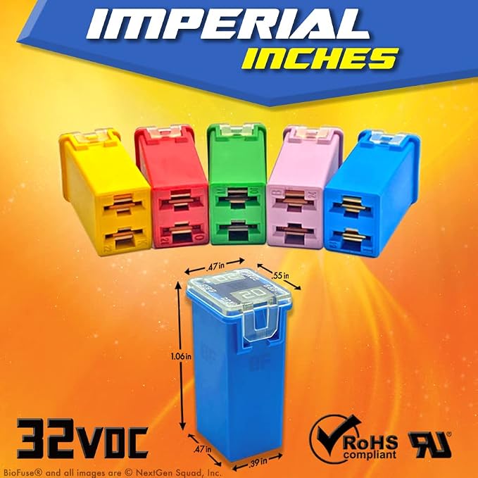 60A JCASE 12-Piece Cartridge Fuse Set. Fits Most: Nissan, and Ford - Image 5