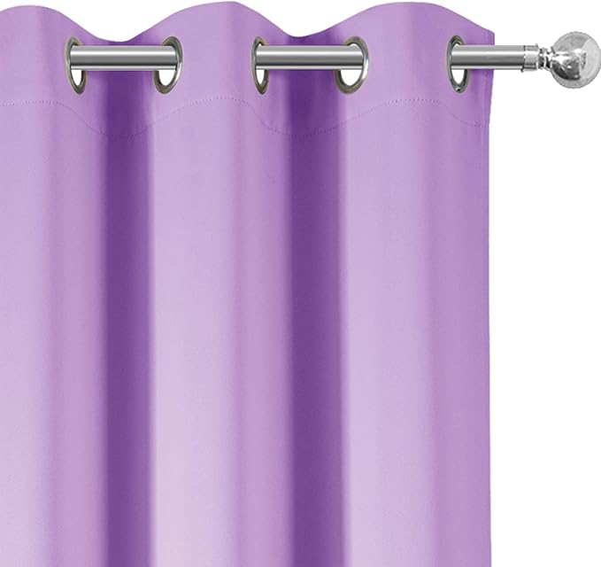 LEMOMO Blackout Curtains 52 x 120 Inch Long Lavender Curtains Set of 2 Panels Room Darkening Curtains for Bedroom and Living Room
