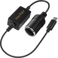 USB C Male to 12V Car Cigarette Lighter Socket Female Converter Adapter Power by Herfair