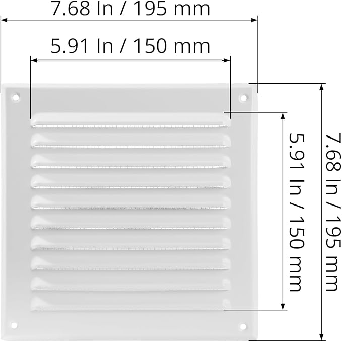 6'' x 6" Inch Square Ventilation Grille - Image 2