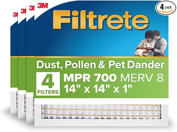 Filtrete 14x14x1 Air Filter, MERV 8, MPR 700, Pollen & Pet Dander Reduction by Unknown