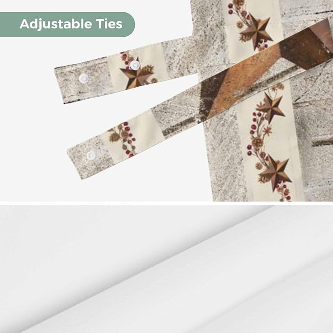 Western Texas Star Retro Tie Up Valance Curtains - Image 7