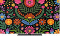 Abstract Boho Flower Floral on Black Indoor TV Cover, Elastic TV Screen by Unknown