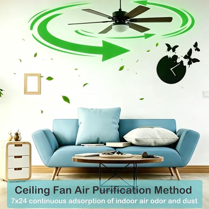 20 Pack Ceiling Fan Filter for Blades, Activated Carbon Ceiling Fan Air - Image 4