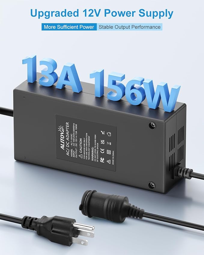 ALITOVE AC to DC Converter 13A 156W 120V 110V to 12V Converter AC to DC Adapter - Image 2
