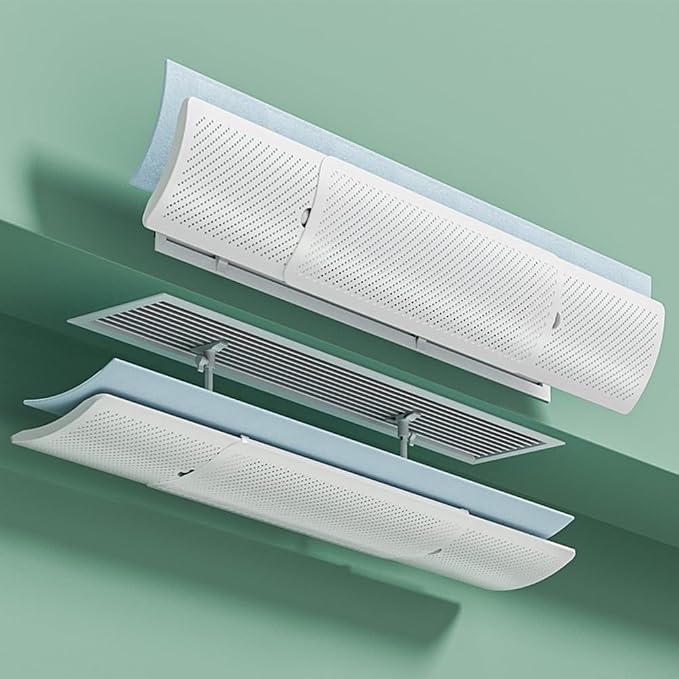 Air r Vent r, 51-120cm PP White Anti-Direct Blowing AC Air r, Air Outlet Duct - Image 7