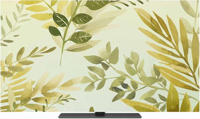 Watercolor Country Leaf Indoor TV Cover, Elastic TV Screen Protector Yellow by Unknown