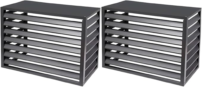Aluminum Air Conditioner Fence Set of 2, Louvered Outdoor AC Unit Cover by Unknown