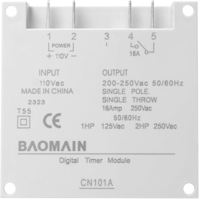 Baomain Time Switch Relay, Digital LCD Programmable Timer, 110V AC Input - Image 2