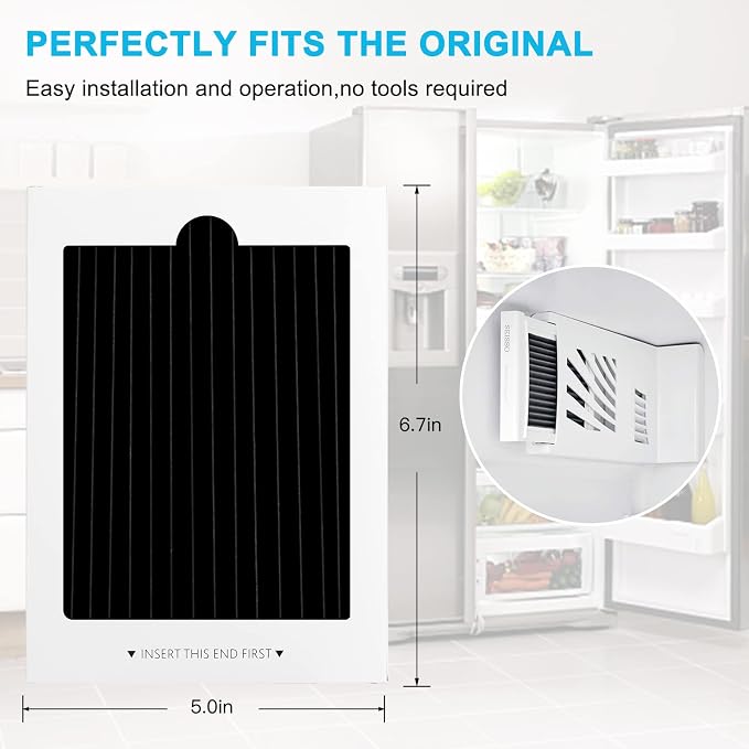 SEISSO Refrigerator Air Filter Replacement 3 Pack Carbon Activated Air Filter - Image 2