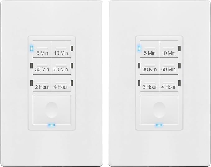 ENERLITES 4-Hour Countdown Timer Switch, 5-10-30-60 Min, 2-4 Hour, by Enerlites