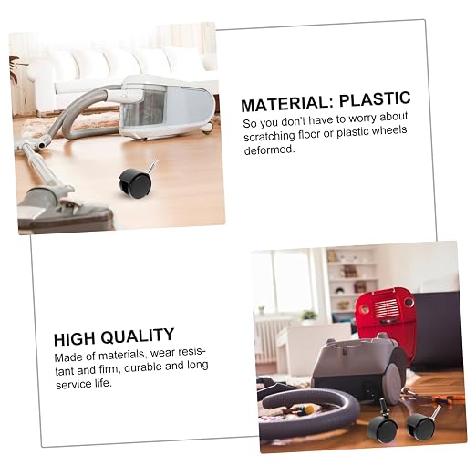 HEALLILY 3pcs Swivel Vacuum Cleaner Caster Wheels Plastic Trolley Casters - Image 5