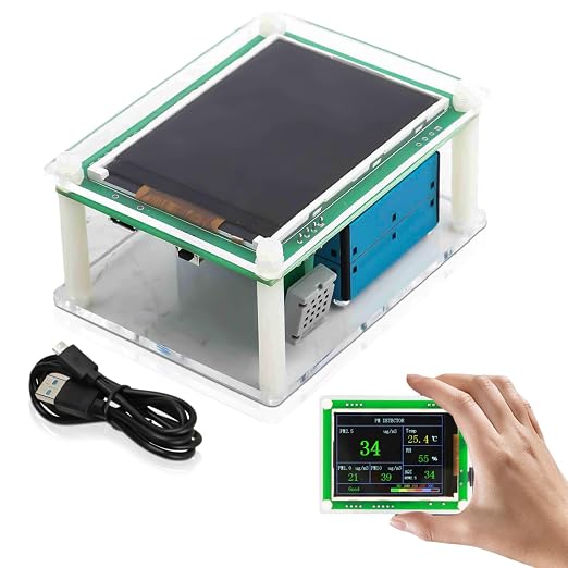 Portable Air Quality Monitor Indoor, 2.8in PM1.0, PM10.0 Air Quality Tester by Jwthee