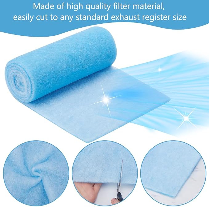 BENECREAT 6.56 Feet Air Vent Filter, 11.8x0.5 Inch Deep Sky Blue Open Cell Foam - Image 4