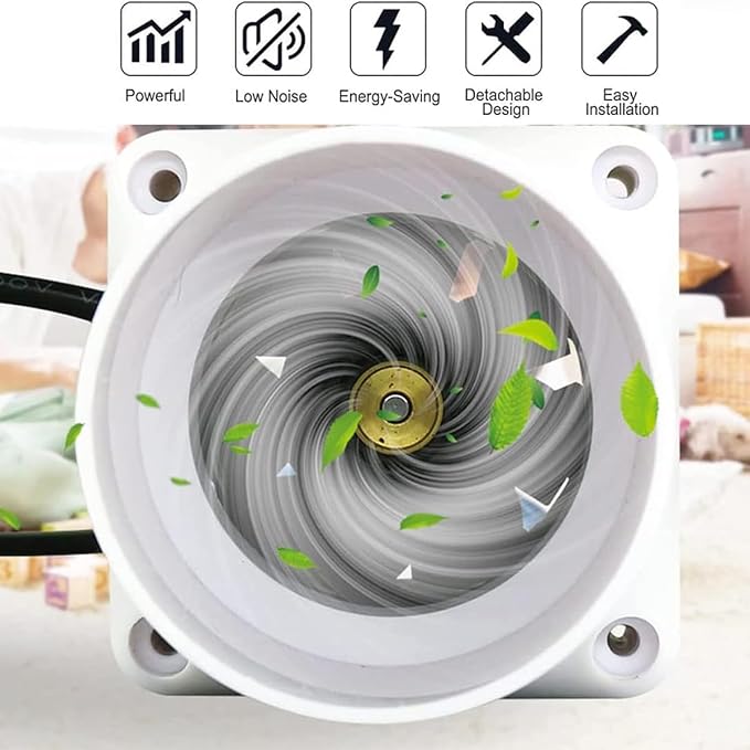 1-1/4 inch 32mm Inline Duct Fan, 6W 22 CFM Ventilation System High Efficiency - Image 3