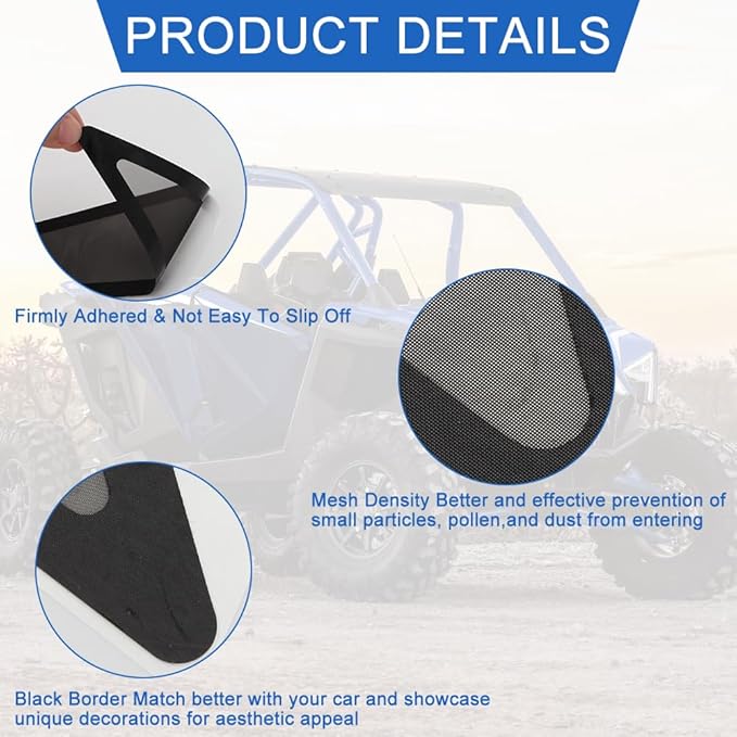 Air Vent Cover Intake Screen for Polaris RZR PRO XP 4 R Turbo R 4 2 PCS Intake - Image 6