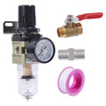 G1/4 Compressed Air Filter Regulator Combo Manual Drain Water Oil Separator by beinkmake