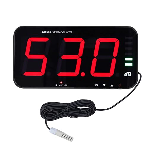30dB-130dB Digital Sound Level Meter, 13in TA654B Wall Hanging Digital Decibel by Unknown