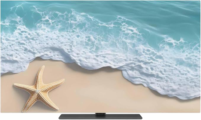 Beach Starfish Teal Sea Water Indoor TV Cover, Elastic TV Screen Protector by Unknown