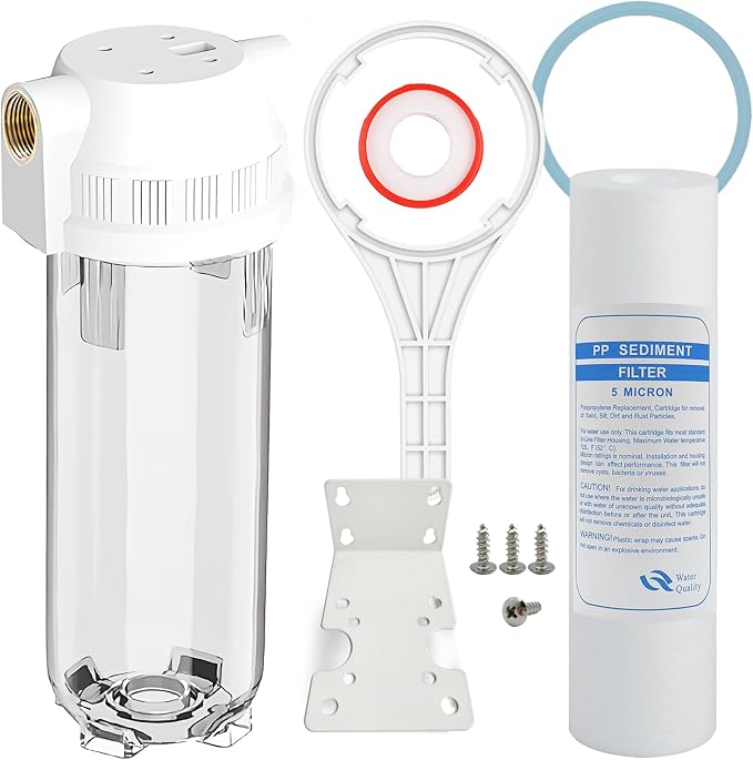 Whole House/RV Water Filter Housing Clear, 3/4" NPT Brass Port, R-Type O-Ring by MOPUEHEL