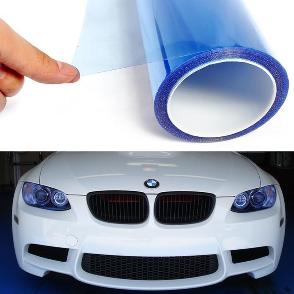 12 by 48 Inches Self Adhesive Headlight, Tail Lights, Fog Lights Tint Vinyl Film (12 X 48, Light Blue)