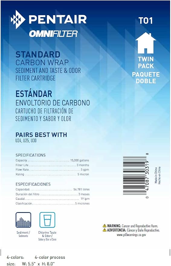 Pentair OMNIFilter TO1 Carbon Water Filter, Standard Whole House Carbon Wrap - Image 4