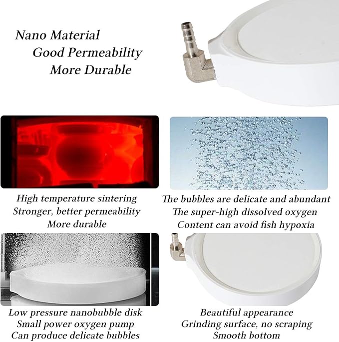Quickun 4 Inch Nano White Air Stone Micro Bubble Ultra-High Dissolved Oxygen - Image 3