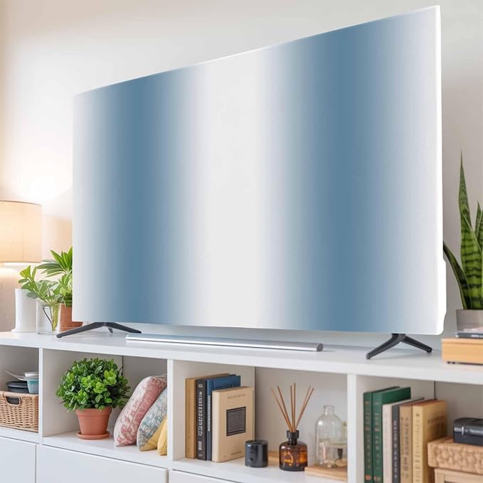 Modern Blue White Gradient Indoor TV Cover, Elastic TV Screen Protector - Image 6