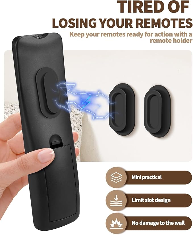 4 Pack Strong Magnetic Remote Control Holder, Self-Adhesive Silicone Remote - Image 4