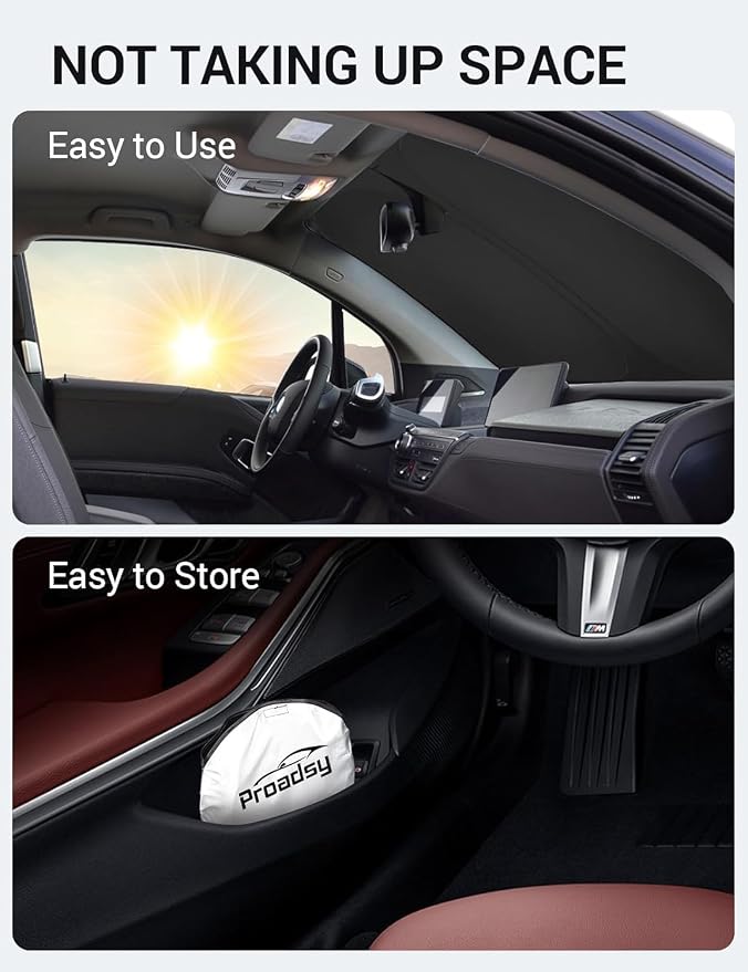 Proadsy 2026 Upgrade Front Windshield Sun Shade Foldable Sunshade Protector - Image 9