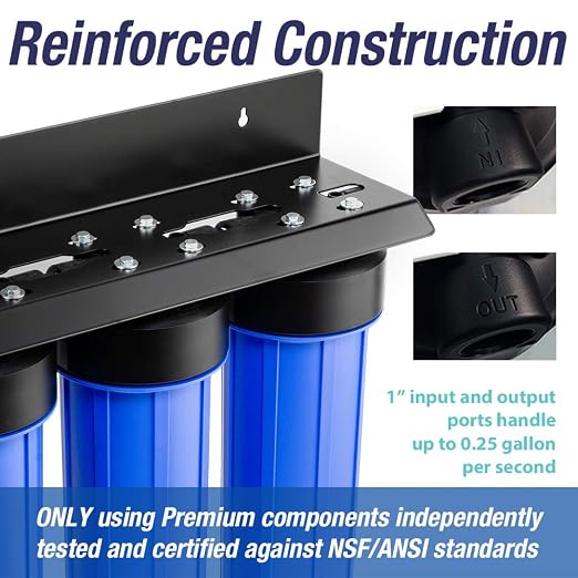 iSpring WGB32B+AHPF12MNPT16X2 3-Stage Whole House Water Filter System, Sediment - Image 2