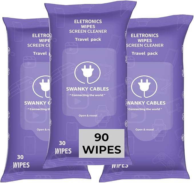 Swanky Cables Screen Cleaner Wipes: Electronic Wipes by SWANKYCABLES