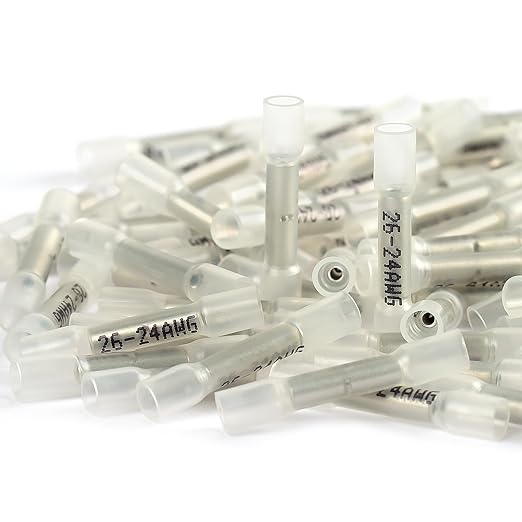 AIRIC Heat Shrink Butt Connectors 26-24AWG, Insulated Marine Grade Connector by AIRIC