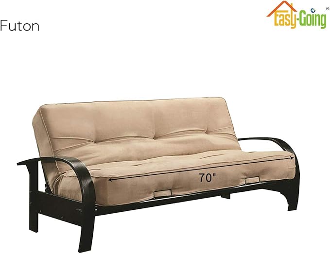 Easy-Going Futon Sofa Slipcover Reversible Sofa Cover Armless Cover Furniture Protector Couch Cover Water Resistant Pets, Kids, Children, Dog, Cat Darkgray/Beige