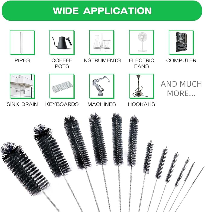 Brush Family Straw Cleaner Brush Set, 12 Pieces Extra Long Pipe Water Bottle - Image 7