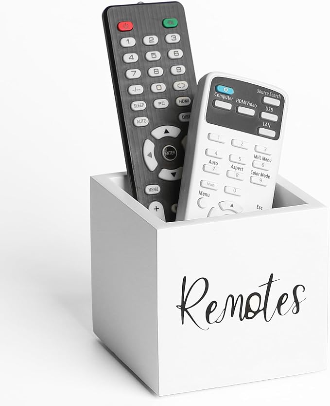 LBEMEY Wood Remote Control Holder, TV Remote Control Organizer by LBEMEY