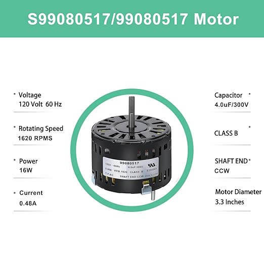 S99080517 99080517 Bathroom Fan Motor Replacement Parts - Image 3