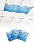 Summer 3 Pcs Fluorescent Light Covers, Ocean Blue Sea Waves Underwater Magnetic by Gsypo