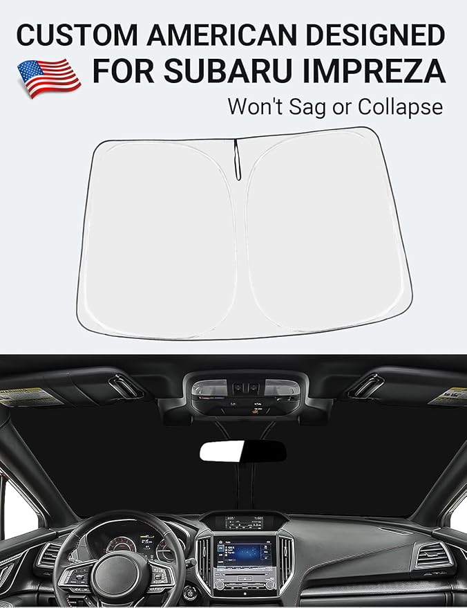 Proadsy Windshield Sunshade for Subaru Impreza 2015-2025 2026 Custom Fit WRX - Image 2
