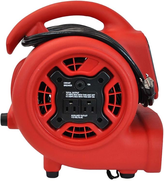 XPOWER P-230AT Mini Mighty 1/4 HP 925 CFM Centrifugal Air Mover, Carpet Dryer - Image 2