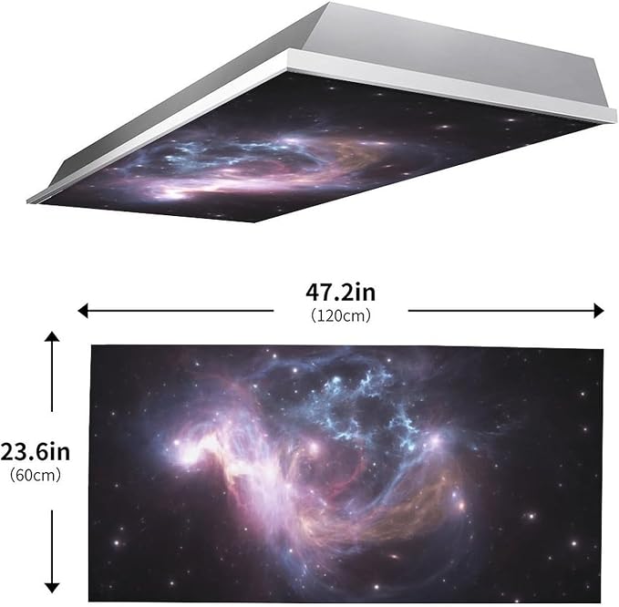 2PCS Fluorescent Light Covers for Classroom Ceiling Lights Magnetic Light Covers - Image 4