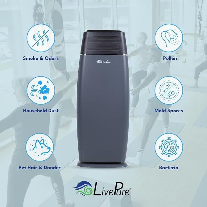 LivePure LP260TH-G Sierra Series True HEPA Digital Tall Tower Air Purifier - Image 8