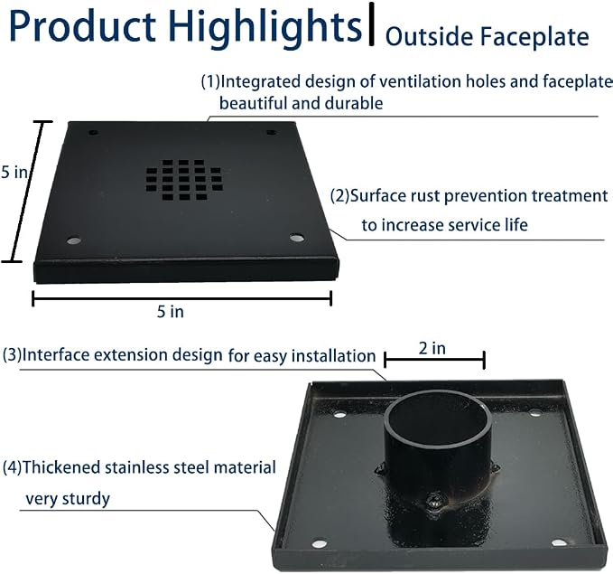 2 in Pellet Stove Vent Pipe Kit, Outside Fresh Air Intake Pipe Vent Kit - Image 4