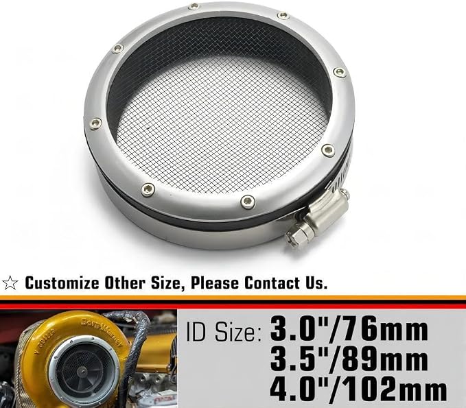 3" 304 stainless steel Turbo Inlet Grill Protector Guard Turbocharge Screen - Image 7