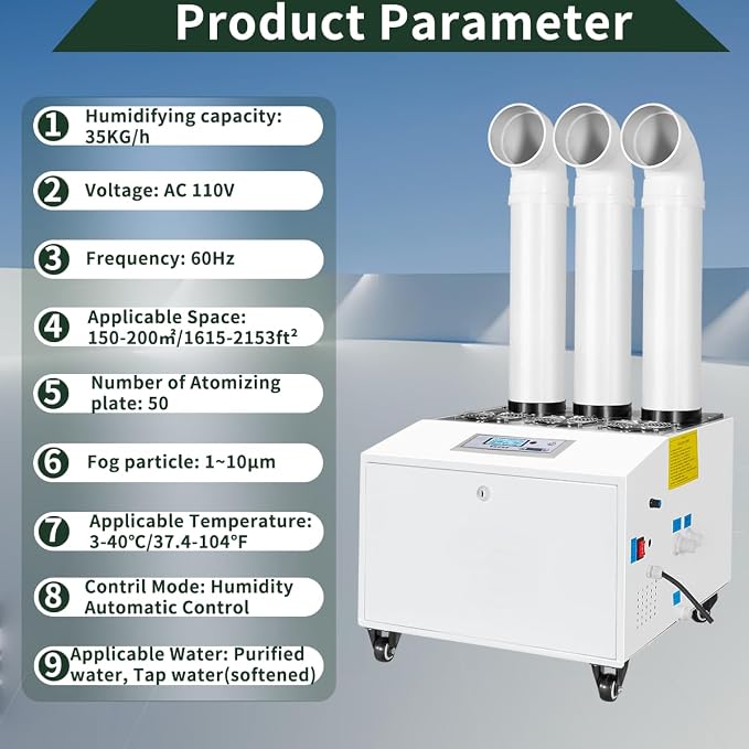 Automatic Ultrasonic Industrial Agricultural Humidifer 35000ml/h Highest Cool - Image 4