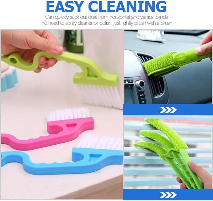 TEHAUX 8pcs Window Groove Cleaning Brush Set Scrubber - Image 9