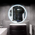 Round LED Bathroom Mirror Demister Pad IP44 Vanity Large Mirror Cold Light by Unknown