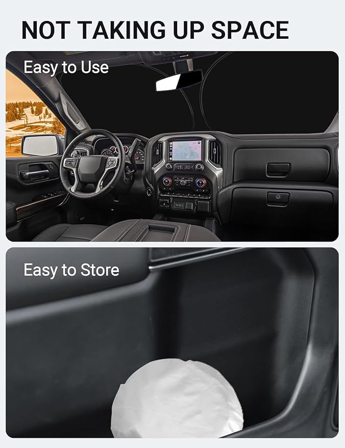 Proadsy Windshield Sun Shade Custom Fit Chevy Silverado 1500 2Dr 4Dr 2019-2024 - Image 9